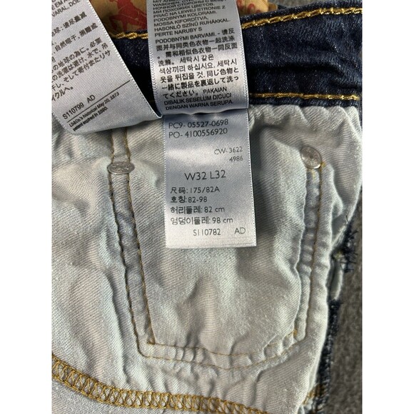 Levis 527 Jeans Men 32x32 Blue Denim Slim Bootcut Western Stretch Flex Dark Wash - Picture 10 of 16